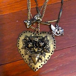 Betsey Johnson vintage love hurts necklace.
